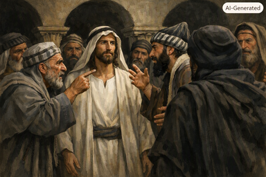 Jesus questioned by Jews